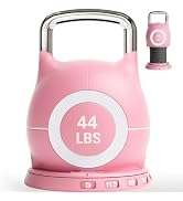 LIFERUN Adjustable Kettlebell Weight Set, 7 Weights, 22.5 lb or 44 lb, Quick-Change Handle for Ho...