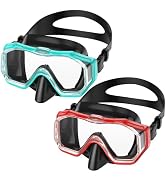 WSTOO Adults Swim Goggles with Nose Cover,HD 3-Window Wide Vision Lens Snorkel Diving Swimming Ma...