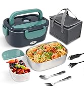 SOHIDA Electric Lunch Box Food Heater, 80W Portable Warmer for Car Truck Work with 304 Stainless ...