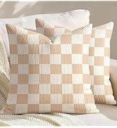 Kokaaee Corduroy Throw Pillow Covers 18x18 - Set of 2 Decorative Spring Pillow Covers with Zipper...