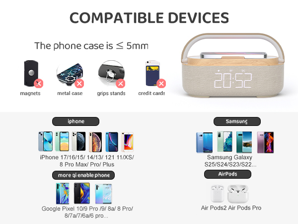 Bluetooth Speaker with Wireless Charger