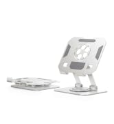 Briteroh 360° Rotatable Metal Tablet Stand(Backboard Soccer Cutout Design), Adjustable Folding De...