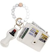 BIHRTC Silicone Key Ring Bracelet for Women Wallet Beaded Wristlet Keychain Elastic Portable Hous...