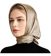Rcrawica Women's Sparkle Crystal Square Scarf,27.5 * 27.5 Inches | Classic Rhinestone Floral Sati...