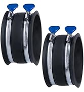 POWERTEC 70369-P2 4 Inch Dust Control Flex Cuff with Adjustable Key Hose Clamps, Hose Connector R...