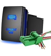 Nilight LED Light BAR Push Button Switch 12V ON Off Switch with Connector Wire Kit 1.28" x 0.87" ...
