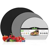 TPU Silicone Cutting Boards for Kitchen Set of 3, Thick Rubber Flexible Cutting Board Mats, Nonsl...