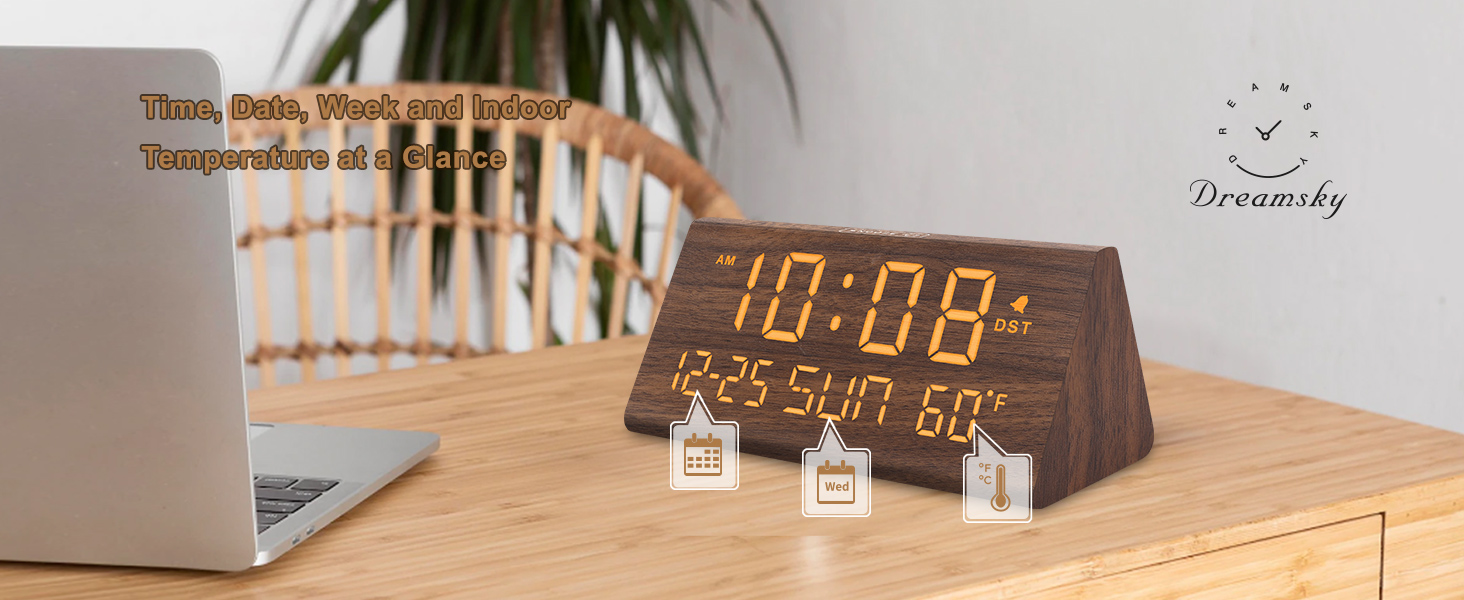 wooden alarm clock