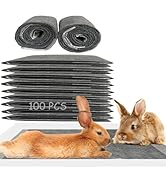 MUYG 100 Pcs Disposable Rabbit Pee Pads,Pet Pees Pad Cage Black Carbon Liner,Super Absorbent Leak...