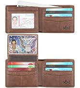 Wallet for Men-Genuine Leather RFID Blocking Bifold Stylish Wallet With 2 ID Window