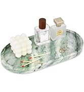 Oval Marble Bathroom Vanity Tray, Natural Luxury Marble Home Kitchen Bathroom Table Tray, Stone D...