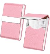 FenZen 2Pack Business Card Holder,PU Leather Business Card Case PINK