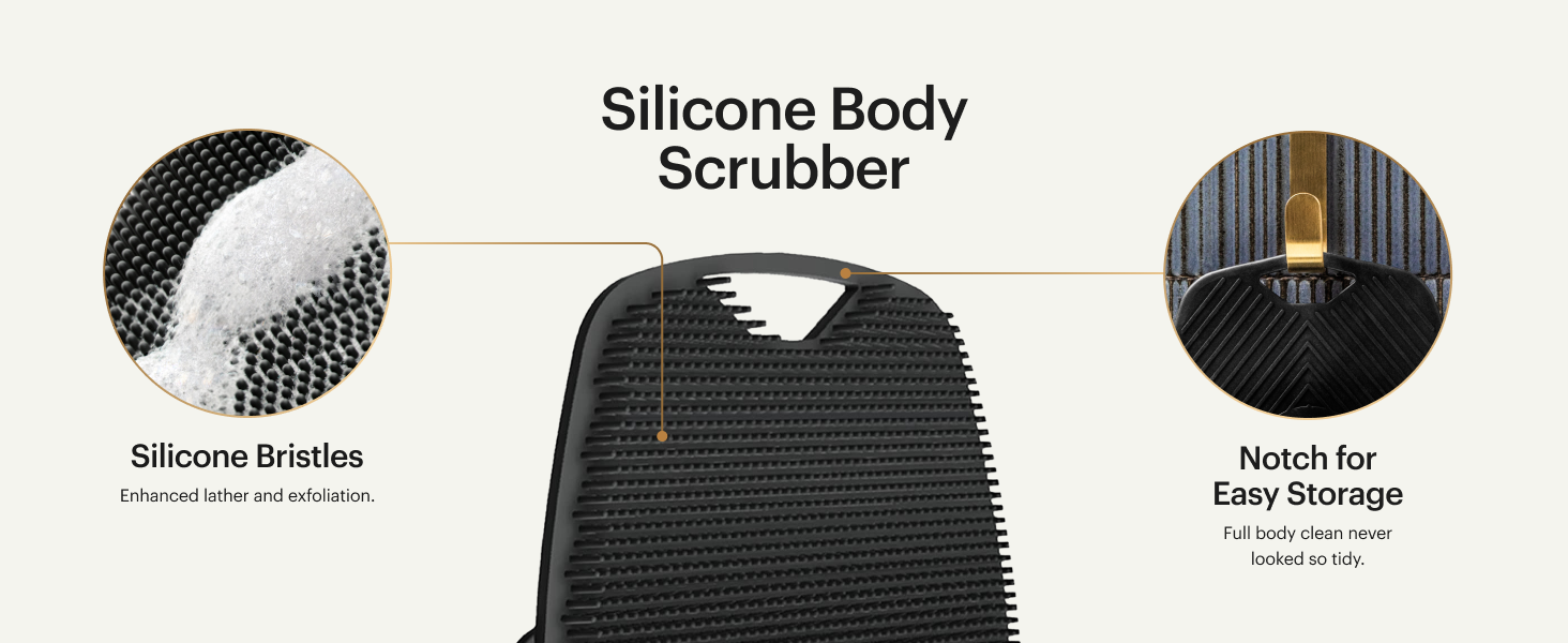manscaped silicone body scalp buffer shower head dome scrubber bodywash loofah shampoo