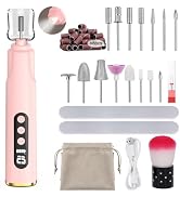Urbuti Cordless Electric Nail Drill,10 Speeds Nail Grinder with LED Light & LCD Display,Portable ...