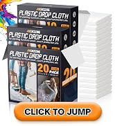 12 x 9 Ft Plastic Sheet Drop Cloths - Disposable Painter's Sheeting & Tarps for Painting, Waterpr...