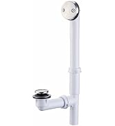 Brushed 1-1/2" Tubular Bath Drain Kit with Tip Toe Bathtub Drain Stopper, Wellup Tub Drain Kit Ba...