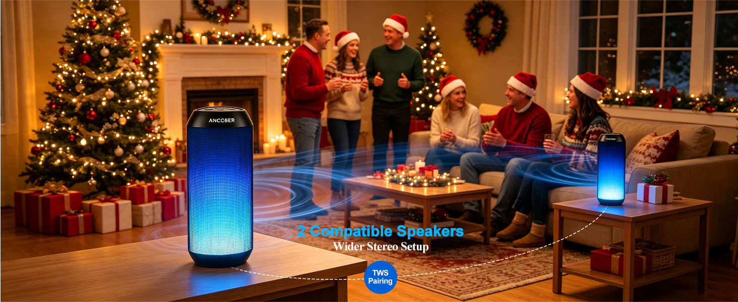 TWS pairing: Connect 2 speakers for a wider stereo sound at home, parties, gatherings or outdoors.