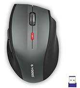 E-YOOSO Wireless Mouse for Laptop, Portable Optical Computer Mouse, 6 Buttons, Cordless 2.4GHz wi...