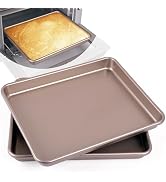 WMKGG 11 x 9 Inch Air Fryer Toaster Oven Tray, Set of 2 Nonstick Heavy Carbon Steel Toaster Bakin...