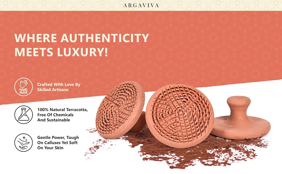 Natural terracotta foot scrubber, pumice stone for feet, callus remover, and smooth foot care tool