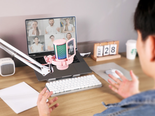 pc microphone for gaming pink