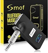 Smof Aux Bluetooth Receiver for Car, Portable 3.5mm Aux Bluetooth 5.0 Car Adapter, 12-Hour Batter...