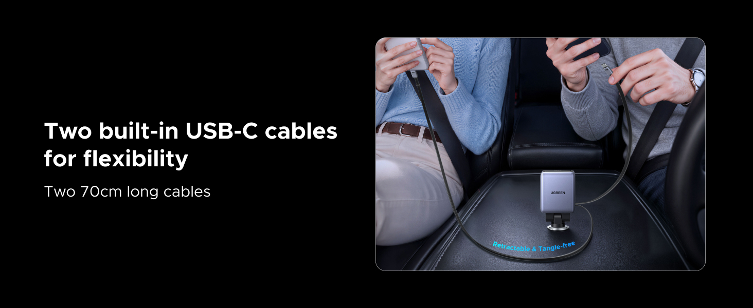 Two 70cm built-in USB-C cables