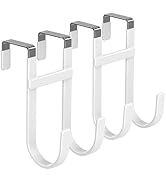 FYY Over The Door Hooks - 2 Pack Heavy Duty Dual-Hook Organizer Hanger with Non-Slip Rubber for T...