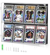 Jumyee Acrylic Baseball Card Display Case, Clear View, 8 Graded Card Display Frame, Wall Mounted ...