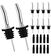 10 Pack Liquor Pour Spout, Liquor Bottle Pourers, Pour Spouts for Liquor Bottles with Dust Caps S...