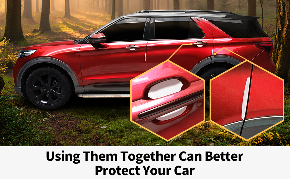 Easy Installation: The carbon fiber car door edge guard comes with a strong adhesive backing