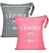 2 Pcs Large Travel Laundry Bag Waterproof Wet Dry Bag Washable Dirty Clothes Bag Bathing Suit Wor...