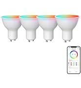 Broadlink FastCon GU10 Smart Bulbs, Color Changing 4.5W LED Track Light Bulbs with Music Sync, Fa...