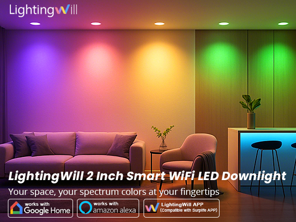 LightingWill 2 Inch Recessed Lighting, Smart WiFi LED Downlight
