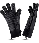 Comsmart BBQ Gloves, Heat Resistant Silicone Grilling Gloves, Long Waterproof BBQ Kitchen Oven Mi...