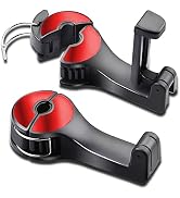 SCOVVORD Car Headrest Hidden Hook with Phone Holder, Car Seat Hooks for Purses and Bags, Universa...