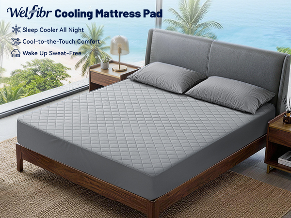 Cooling Mattress Pad for Hot Sleepers Noiseless Mattress Protector