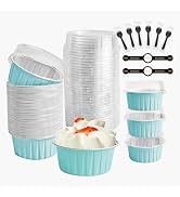 OBXMLFY Mini Cheesecake Containers 100 Pack 5 oz Cupcake Liners With Lids And Spoons Small Alumin...