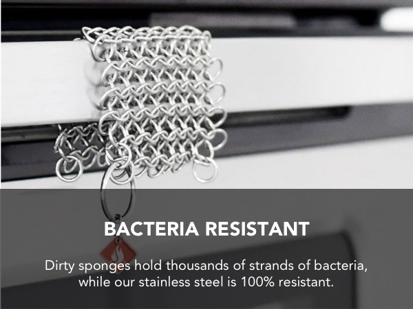 Chainmail Scrubber whic is Bacteria Resistant