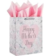 SUNCOLOR 13" Large Gift Bag with Tissue Paper for Mother's Day
