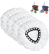 Spin Mop Replacement Head 4 Pack Mop Refill Compatible with Ocedar Triangle Swivel Mops Microfibe...