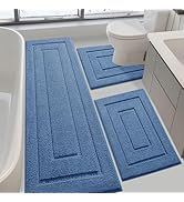 IM HOME Bathroom Rugs Sets 3 Piece, Ultra Soft Plush Fluffy Microfiber Absorbent Bath Mat, Non-Sl...