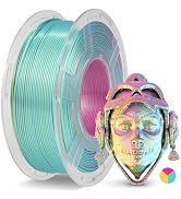 JAYO Silk PLA Filament 1.75mm Tri-Colors Red Yellow Green, Coextrusion Triple Colors 3D Printer F...