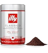 Illy Classico Ground Espresso Coffee, Medium Roast Roast With Notes Of Chocolate & Caramel, 100% ...