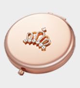 OMIRO 1X/10X Magnifying Compact Mirror Small Crown Engraved Pocket Makeup Mirror Gift for Her