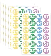 YEWROXY 480 PCS Toddler Clothing Size Stickers, 1.25" Circle Sizing Sticker Labels for Toddler Cl...