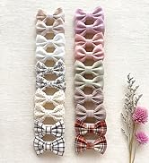 Baby Girls Hair Bow Clips, 20pcs Boutique Cotton Fully Lined Hair Pins, Non Slip Baby Barrettes A...