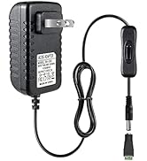 12V Power Supply, 12 Volt 2A 24W DC Power Supply with On Off Switch, Black Switching LED Power Ad...