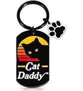 OEHEDOU Cat Parents Gifts Keychain Cat Dad Gifts For Men Cat Mom Gifts For Women Cat Themed Gifts...