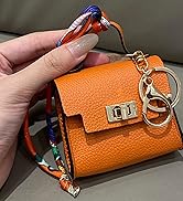 Mini Backpack Keychain for Women Coin Purse Keychain PU Leather Twist-Lock Small Change Pouch Coi...